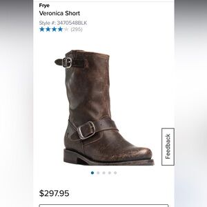 Frye Dark Brown Leather Ankle Boot with Buckle Detail